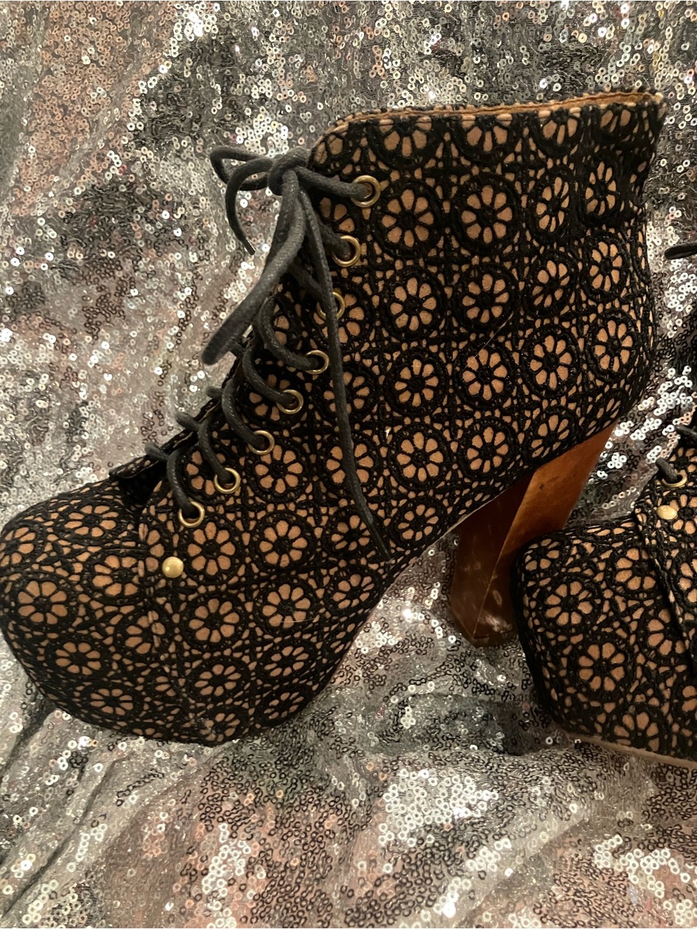 Jeffrey Campbell “Lita” Boho Daisy 🌼 Lace Boots